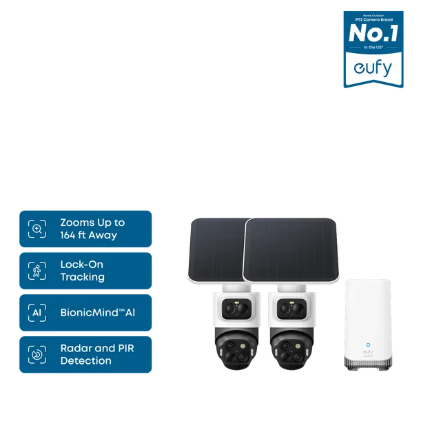 eufy-eufycam-s4-2-cam-kit-kit-de-2-cam-ras-bullet-ptz-triple-objectif-4k-avec-su image 1