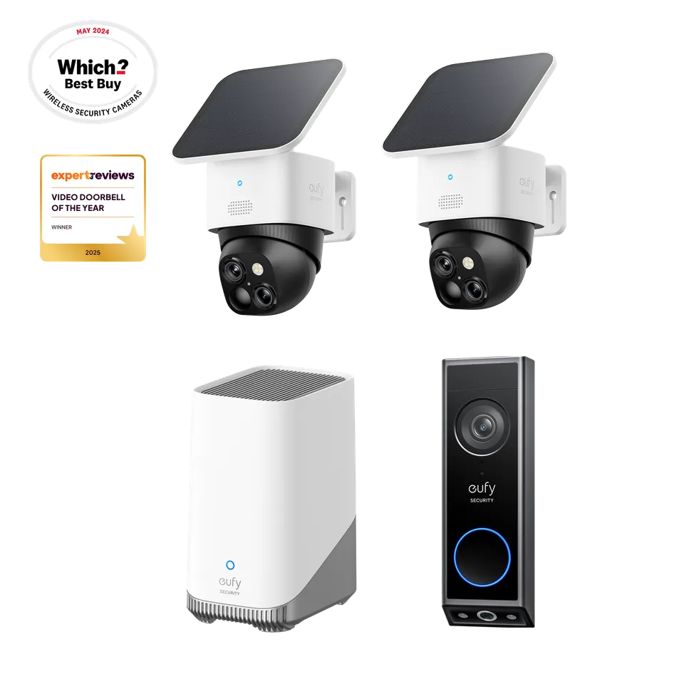 eufy-solocam-s340-lot-de-2-video-doorbell-e340-homebase-s380-kit-s-curit-ext-rie image 1