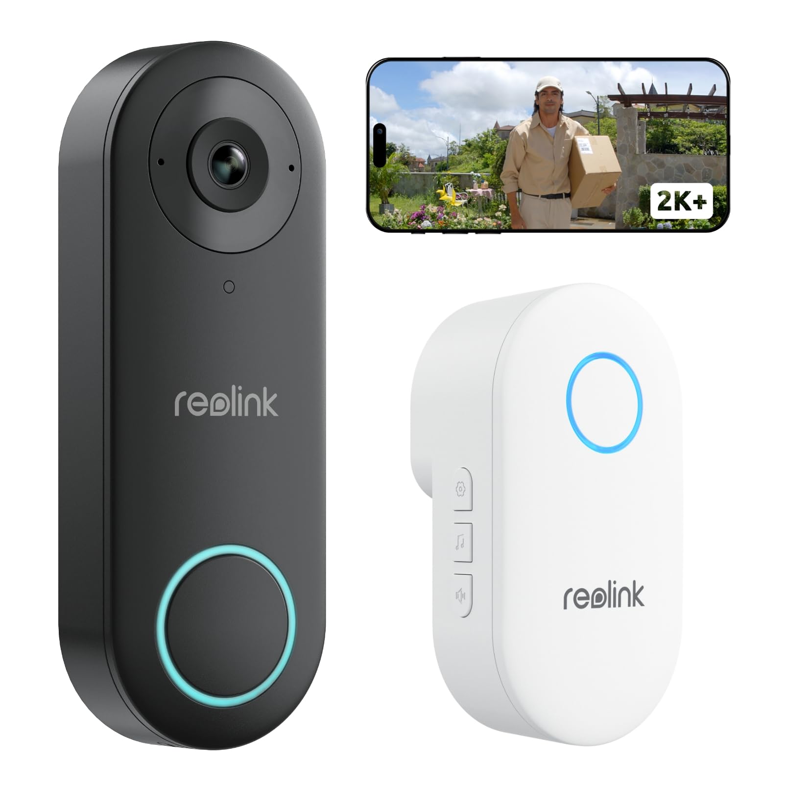 reolink-sonnette-vid-o-filaire-3k-avec-kit-de-carillon-wi-fi-2-4-5-ghz-reconditi image 1