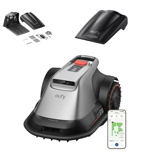 eufy-robot-tondeuse-e18-station-de-charge-compl-te-sans-c-ble-fsd-pure-vision image 1