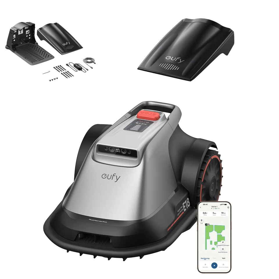 eufy-robot-tondeuse-e18-station-de-charge-compl-te-sans-c-ble-fsd-pure-vision image 1