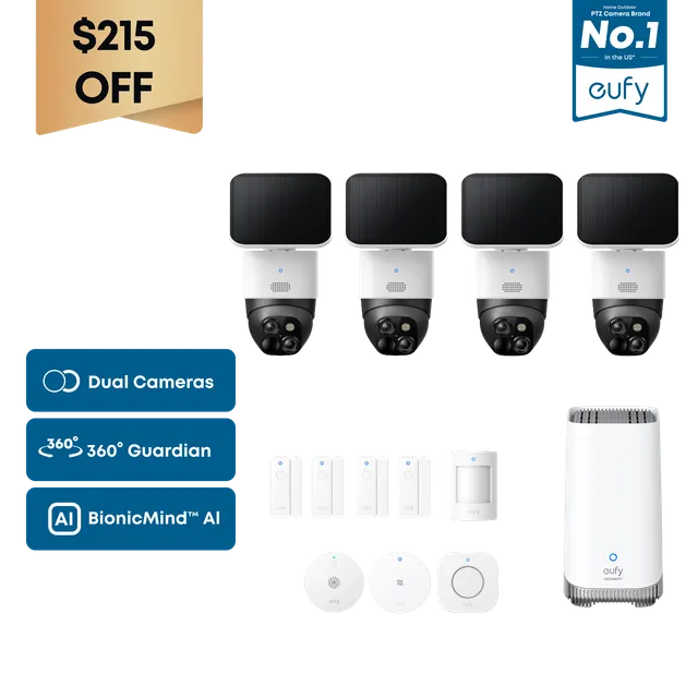 eufy-solocam-s340-kit-4-cam-ras-homebase-s380-syst-me-d-alarme image 1
