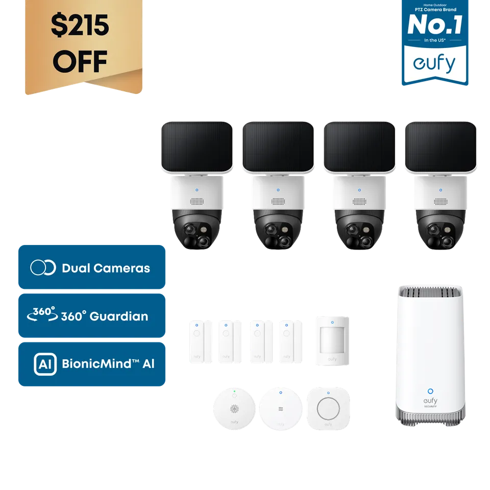 eufy-solocam-s340-kit-4-cam-ras-homebase-s380-syst-me-d-alarme image 1