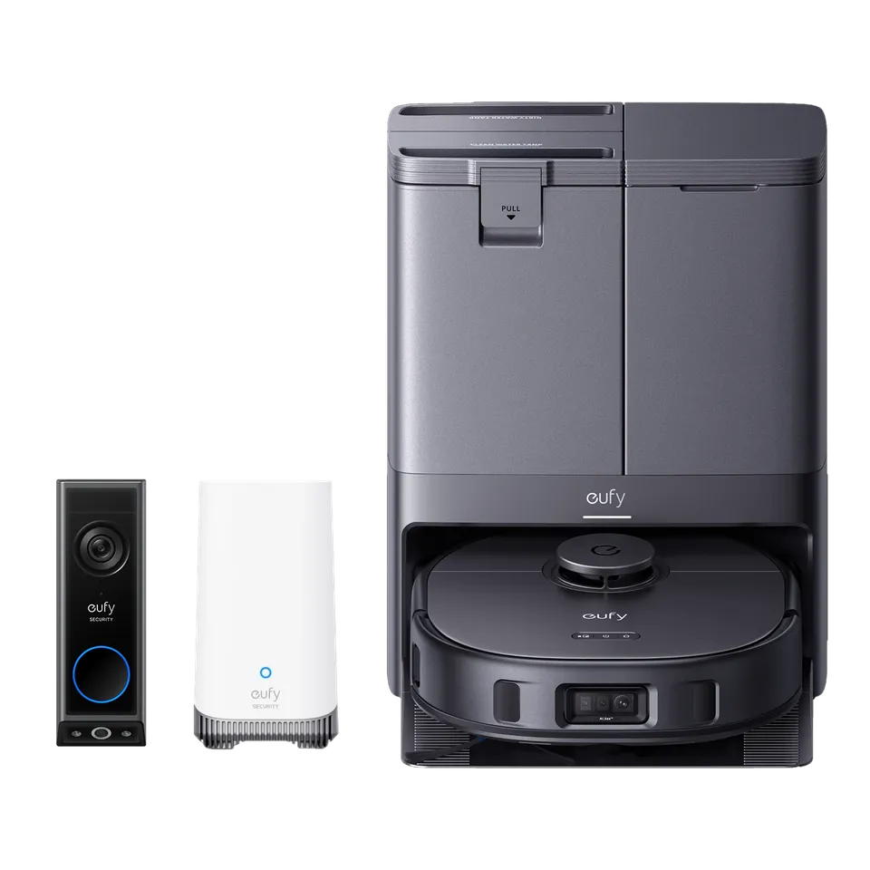 eufy-x10-pro-omni-video-doorbell-e340-homebase-s380-pack-aspirateur-robot-sonnet image 1