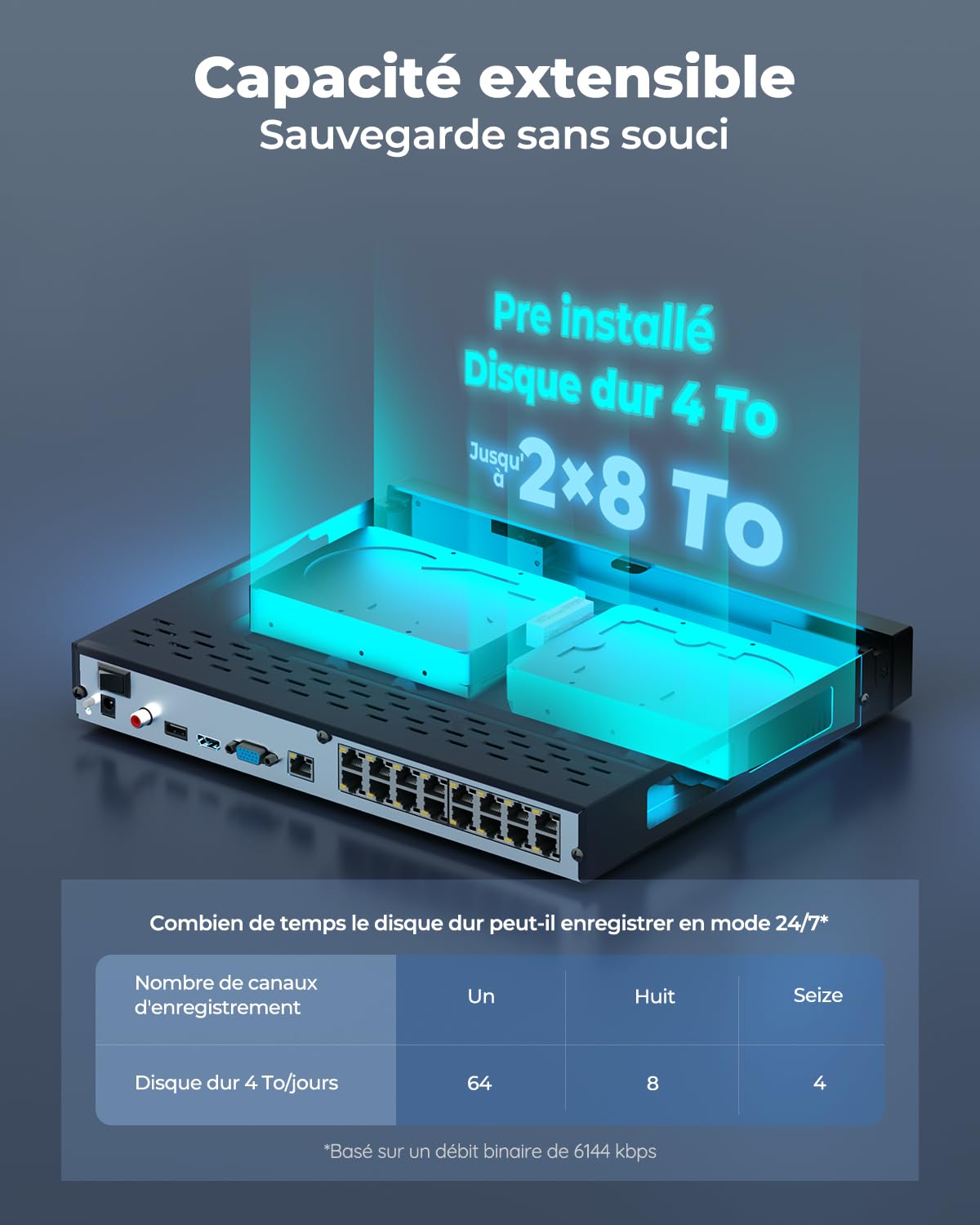 reolink-rln16-410-enregistreur-nvr-poe-16-canaux-4k-avec-disque-dur-4-to-recondi image 4