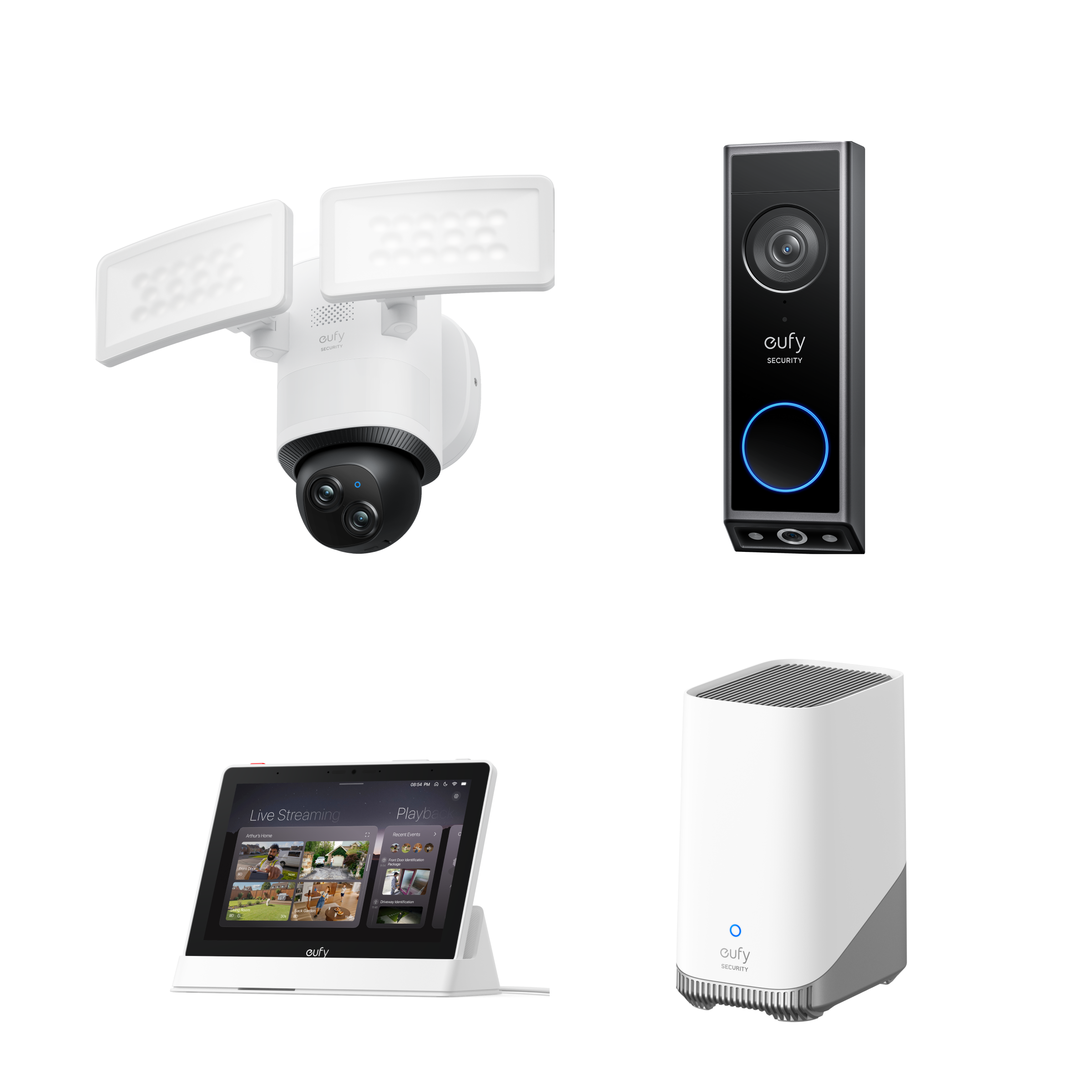 eufy-pack-s-curit-sonnette-e340-cam-ra-floodlight-e340-homebase-s380-cran-e10 image 1