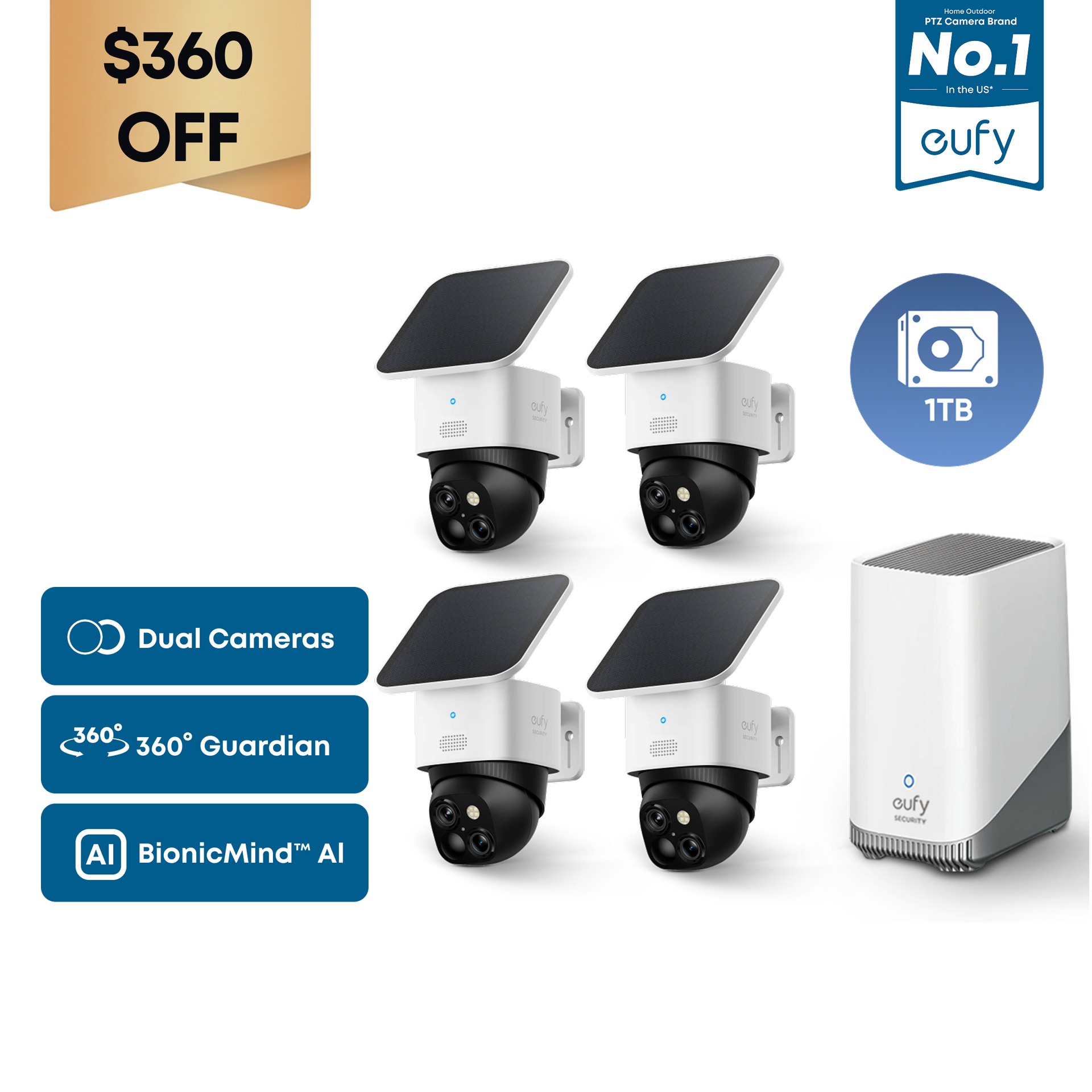 eufy-solocam-s340-pack-4-cam-ras-surveillance-solaire-3k-360 image 4