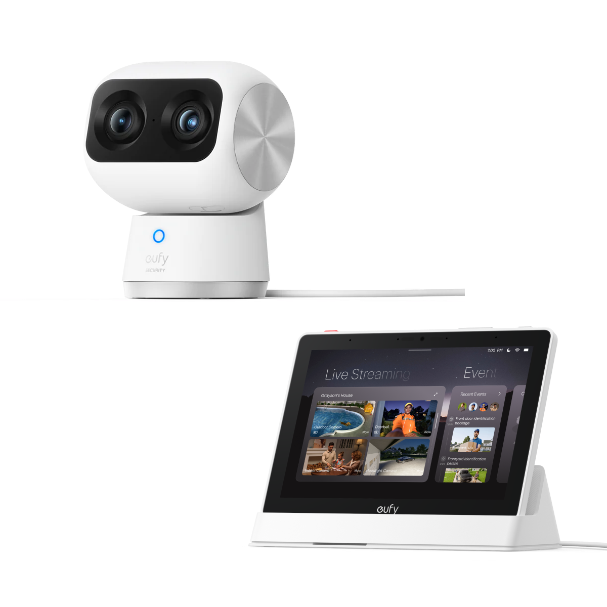 eufy-indoor-cam-s350-eufy-smart-display-e10-cam-ra-int-rieure-4k-uhd-double-obje image 1