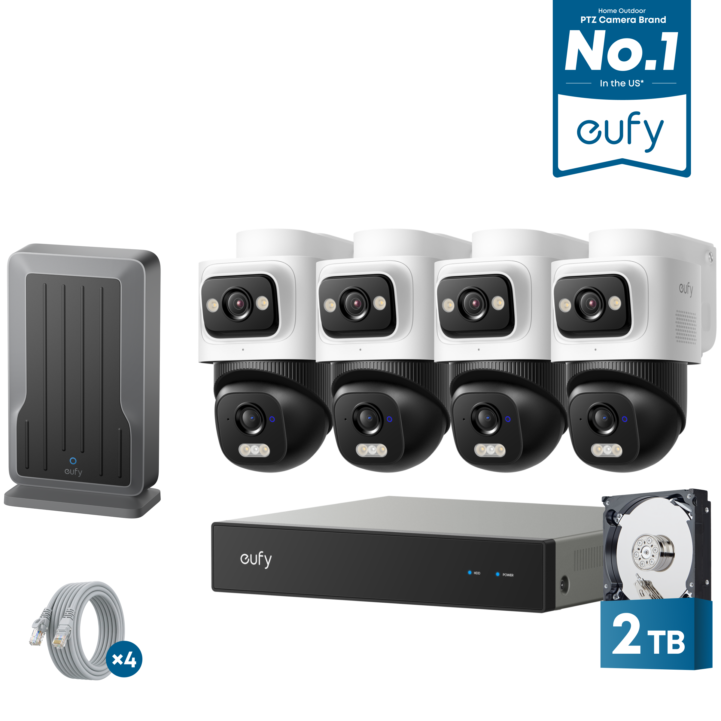 eufy-security-nvr-e50-kit-4-cam-ras-hybride-bullet-ptz-module-wifi image 1