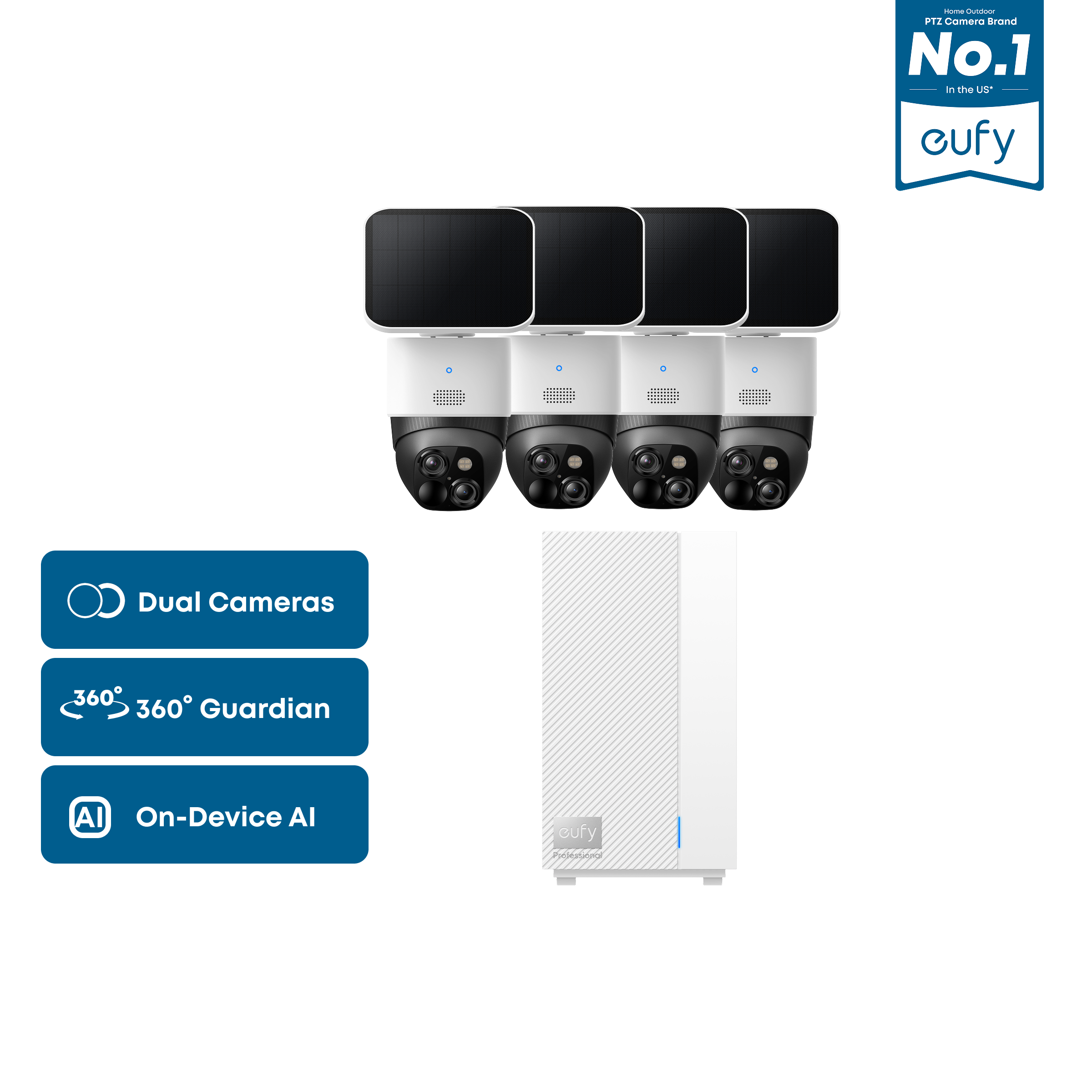 eufy-solocam-s340-kit-4-cam-ras-homebase-professional-s1-kit-ext-rieur-solaire-3 image 1