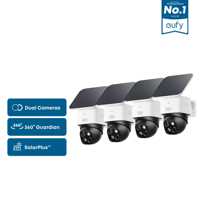 eufy-solocam-s340-pack-4-cam-ras-surveillance-solaire-3k-360 image 1