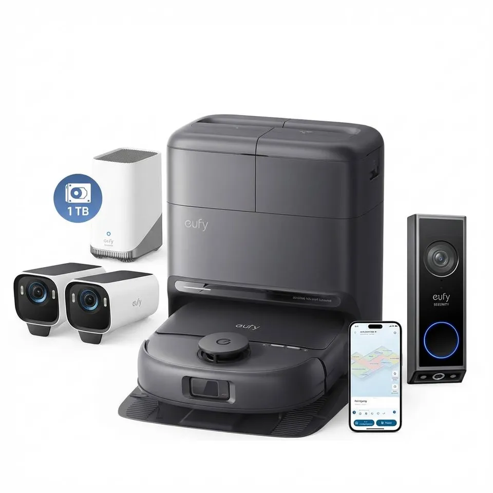 eufy-omni-c28-robot-aspirateur-laveur-eufycam-s3-pro-lot-2-cam-ras-disque-dur-1- image 1