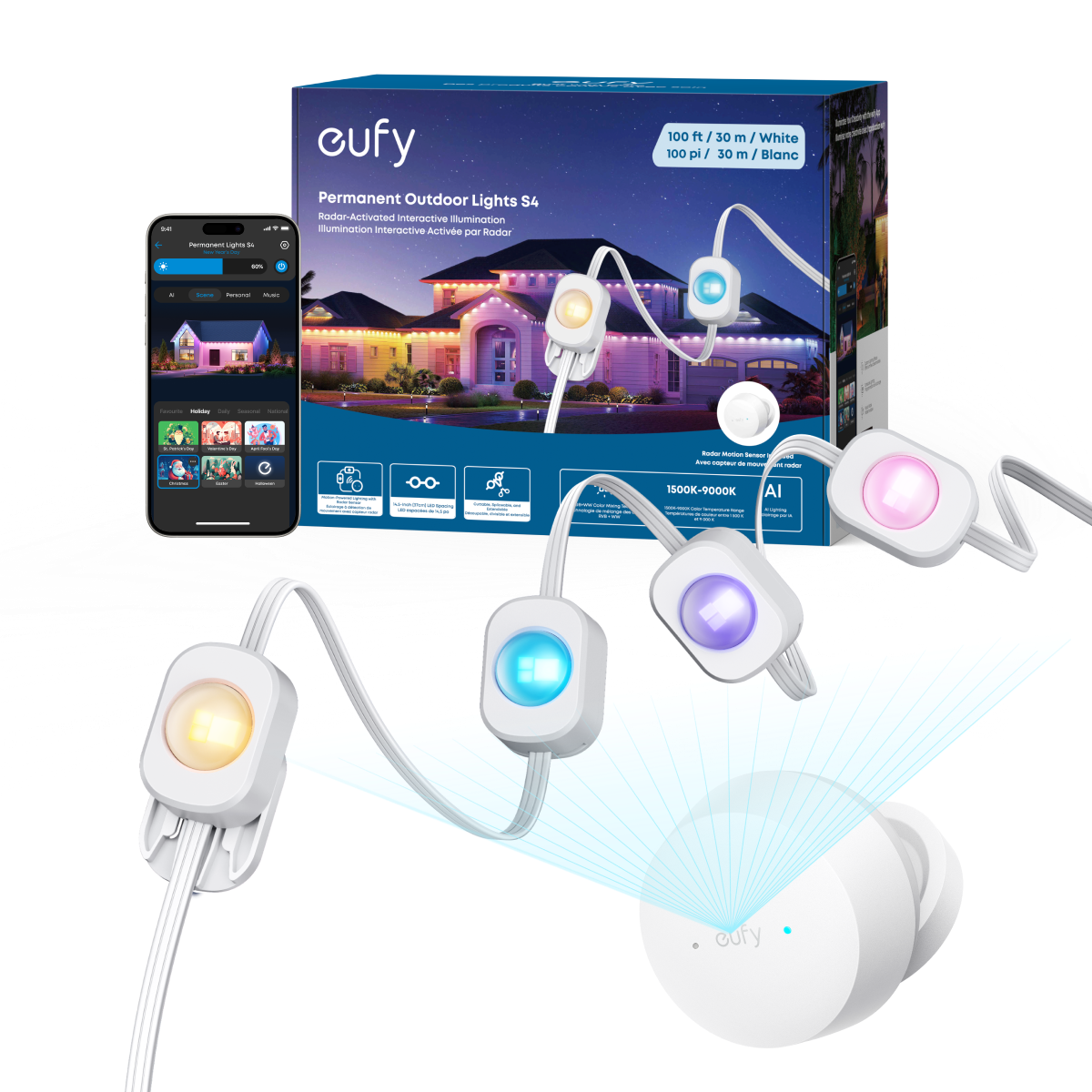 eufy-permanent-outdoor-lights-s4-guirlande-ext-rieure-permanente-30-m-72-led image 1