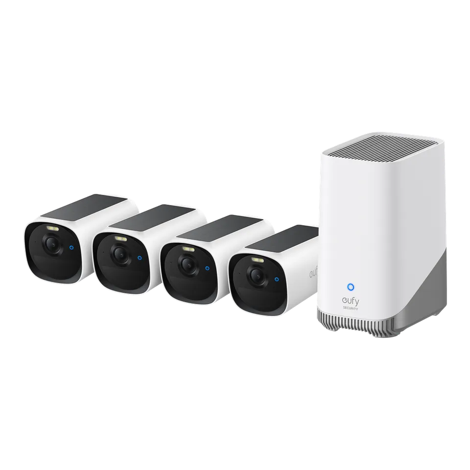 eufy-eufycam-e40-kit-4-cam-ras-homebase-s380-2k-qhd-vision-couleur-nuit image 1