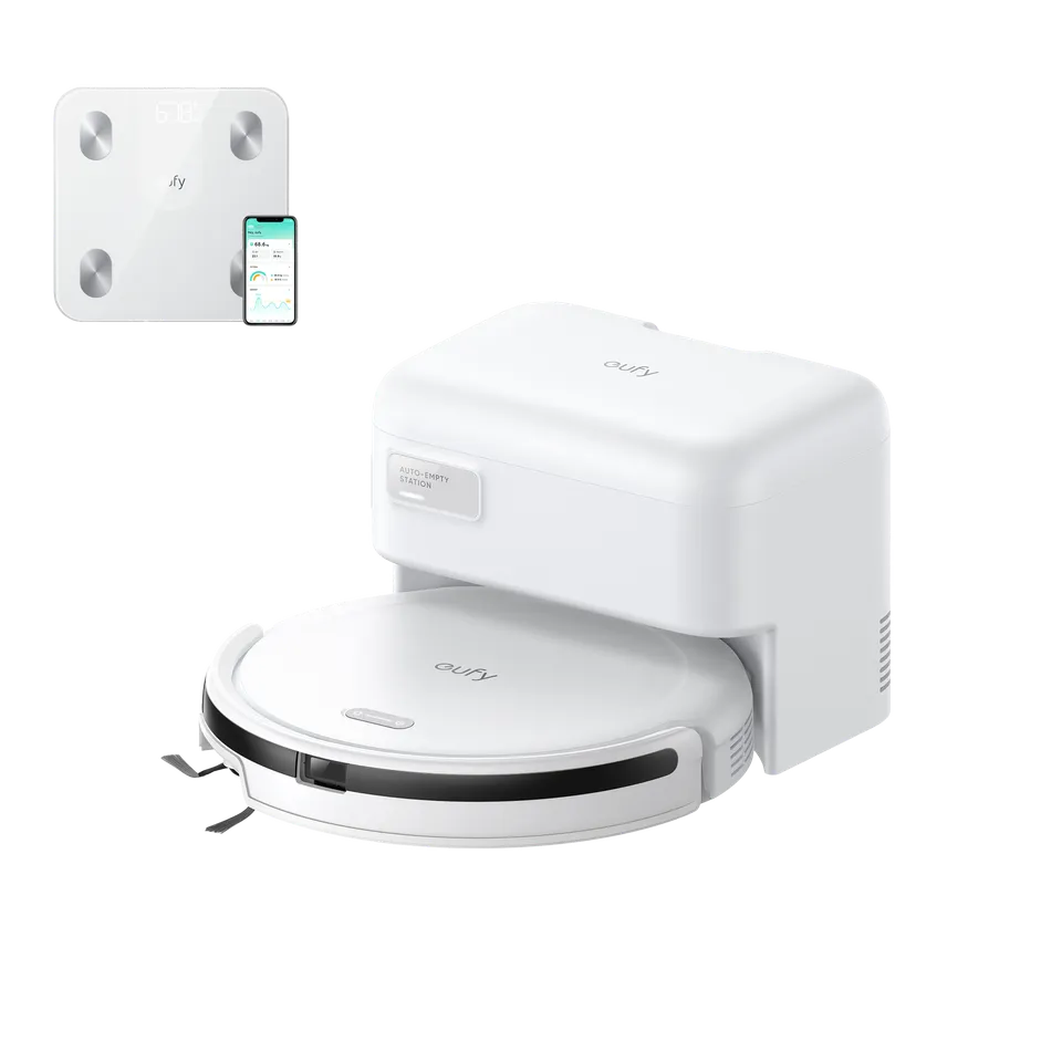 eufy-robot-aspirateur-auto-vidange-c10-balance-connect-e-smart-scale-a1-blanche image 1