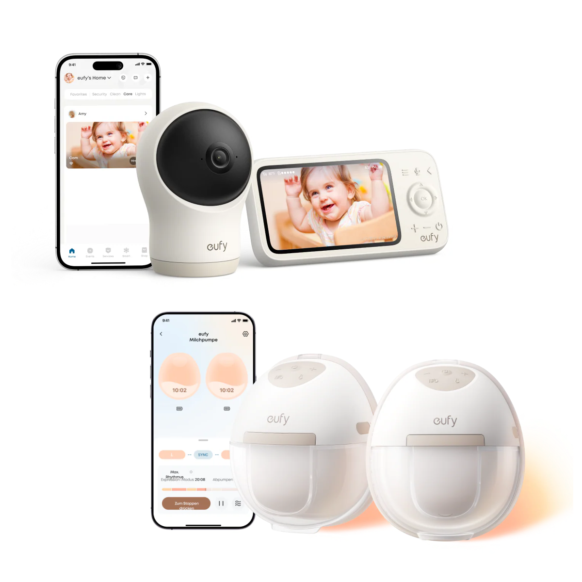 eufy-babyphone-c10-eufy-e20-tire-lait-portable-chauffant-kit-b-b image 1