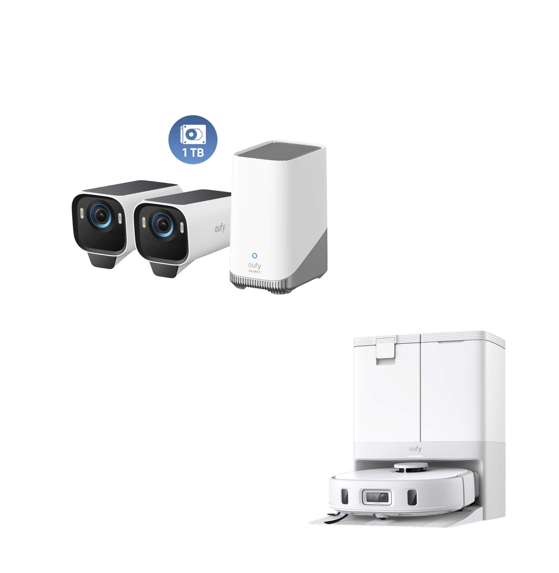 eufy-x10-pro-omni-blanc-eufycam-s3-pro-pack-2-disque-1-to-robot-surveillance image 1