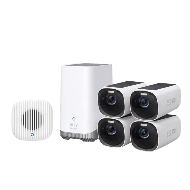 eufy-eufycam-3-s330-kit-4-cam-ras-solaires-4k-homebase-3-carillon image 1