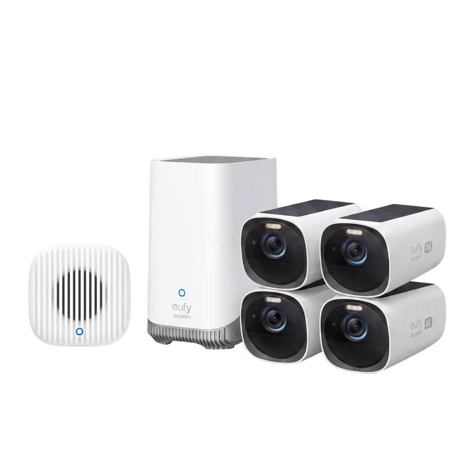 eufy-eufycam-3-s330-kit-4-cam-ras-solaires-4k-homebase-3-carillon image 1