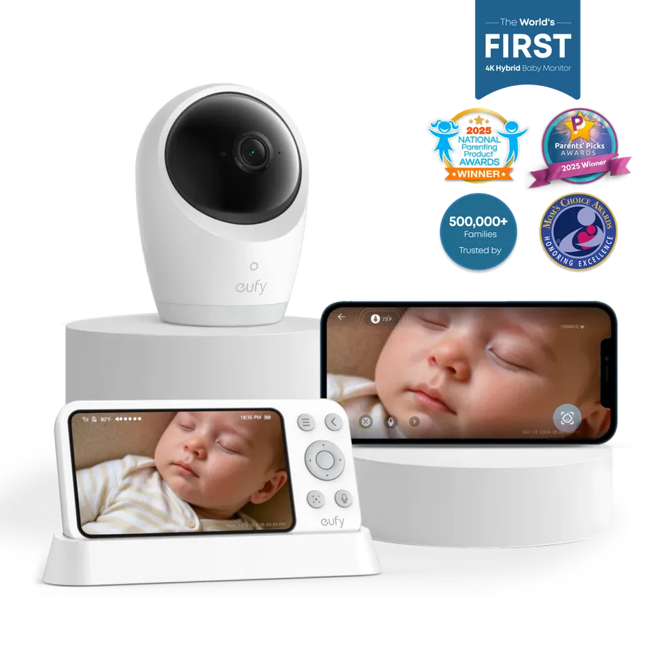 eufy-baby-monitor-e21-cran-4k-uhd-avec-cam-ra-pan-330-et-vision-nocturne image 1