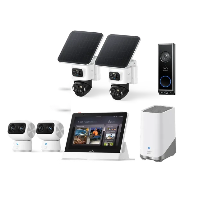 eufy-eufycam-s4-kit-2-cam-ras-4k-ptz-triple-objectif-homebase image 1