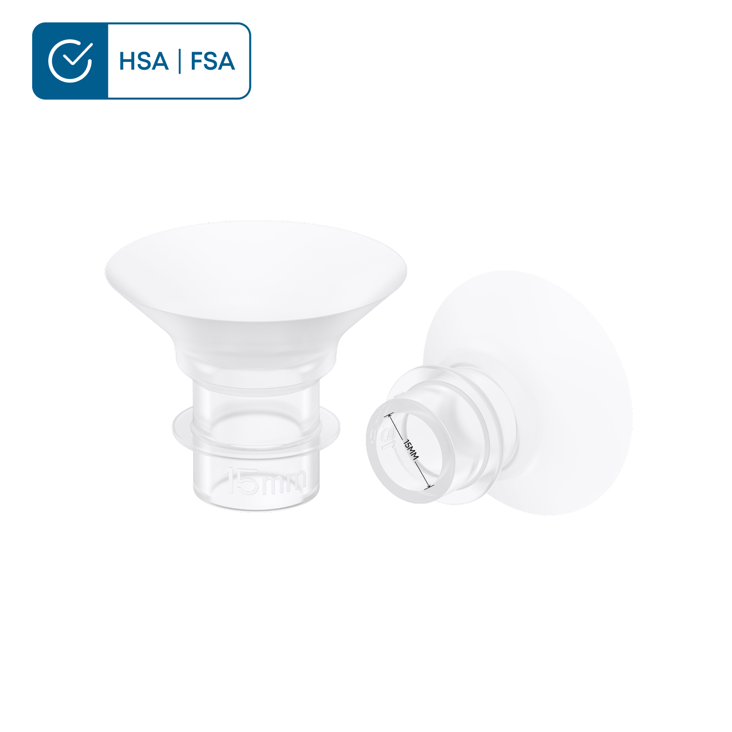 eufy-insert-de-calibrage-15-mm-lot-de-2-pour-tire-lait-portable-e10-e20-s1-s1-pr image 1