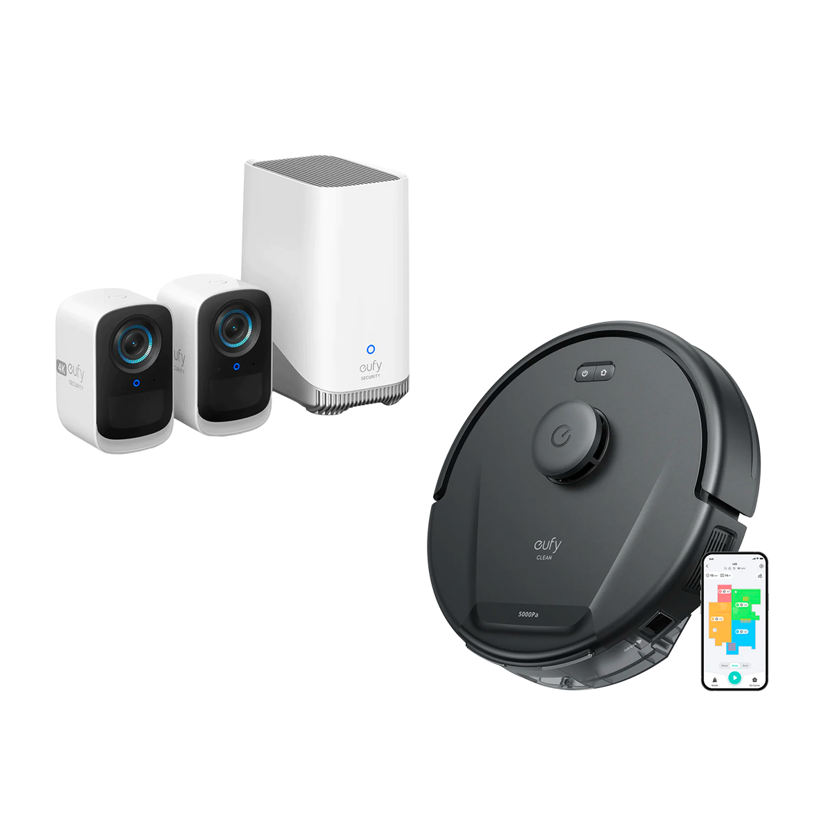 eufy-eufycam-s300-eufycam-3c-eufy-clean-l60-pack-s-curit-4k-robot-aspirateur image 1