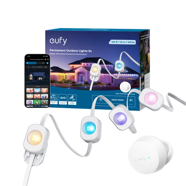 eufy-clairage-ext-rieur-permanent-s4-guirlande-led-rgb-ww-radar-12m image 1