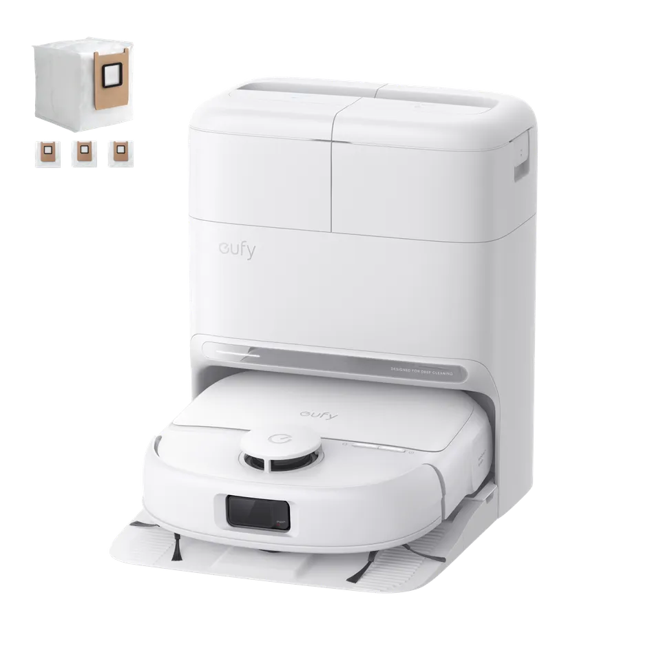 eufy-c28-omni-blanc-3-sacs-poussi-re-robot-aspirateur-laveur-auto-nettoyant image 1