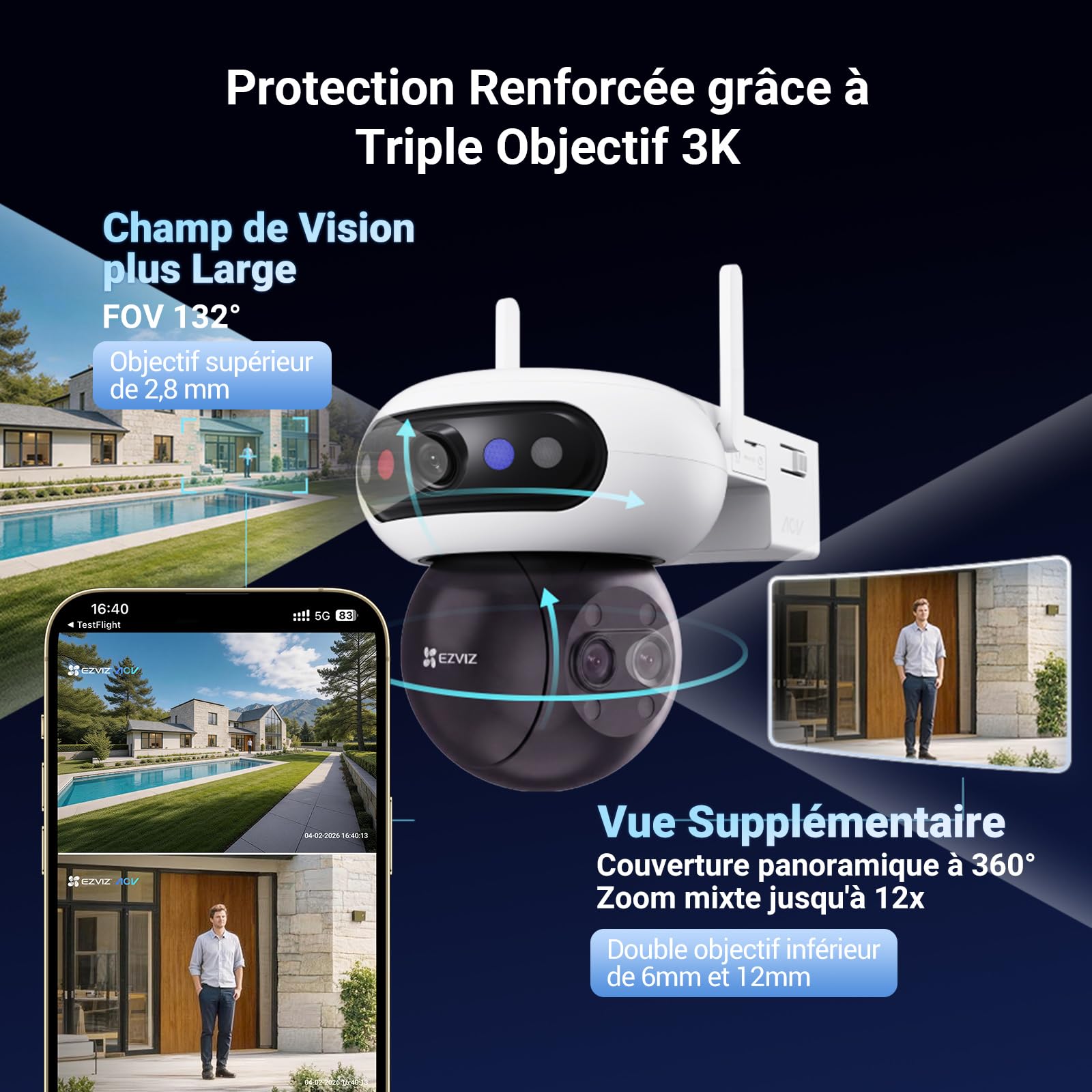 ezviz-cb90f-kit-triple-objectif-3k-5mp-x3-cam-ra-ext-rieure-sans-fil-solaire-360 image 3