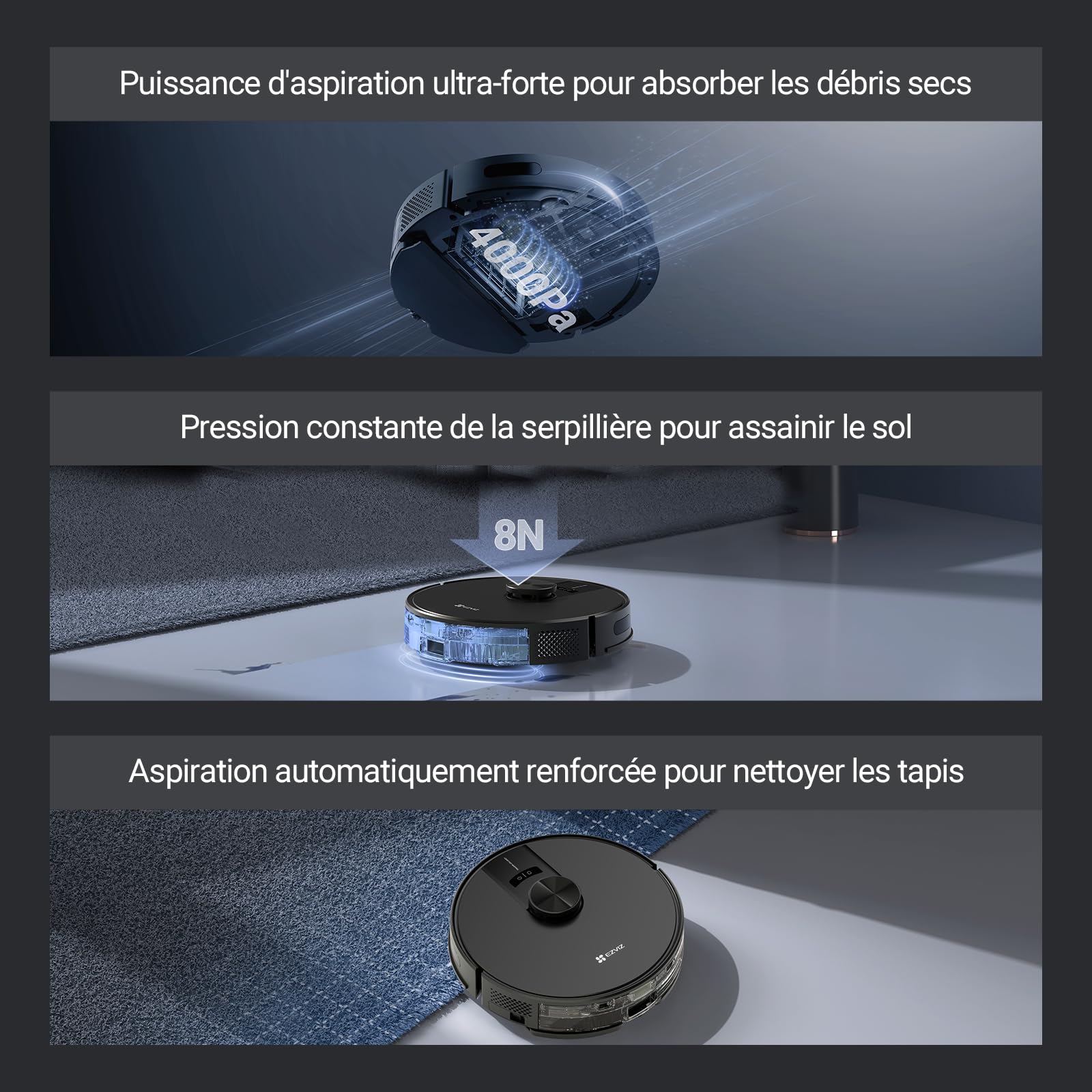 ezviz-re4-noir-robot-aspirateur-laveur-lidar-4000pa image 4