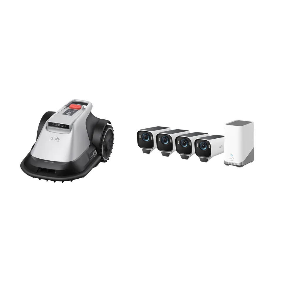 eufy-robot-tondeuse-e15-kit-4-cam-ras-eufycam-s3-pro image 1