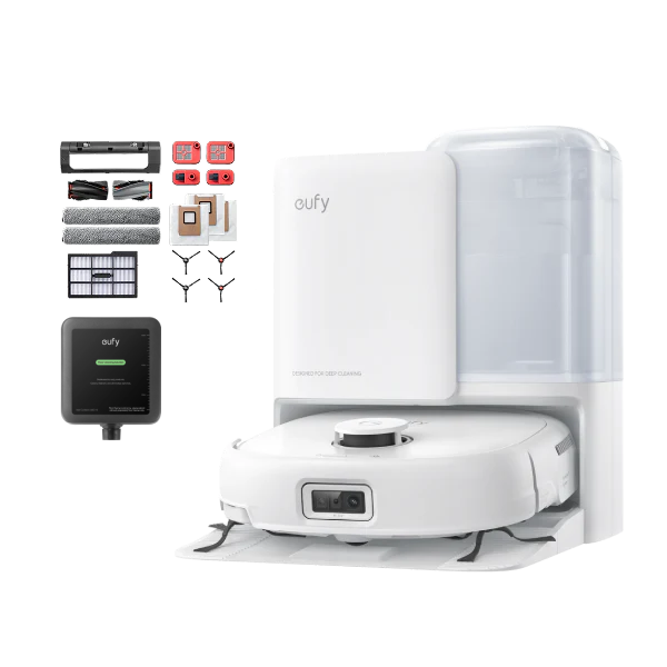 eufy-robot-vacuum-omni-e25-blanc-pack-accessoires-solution-nettoyante image 1