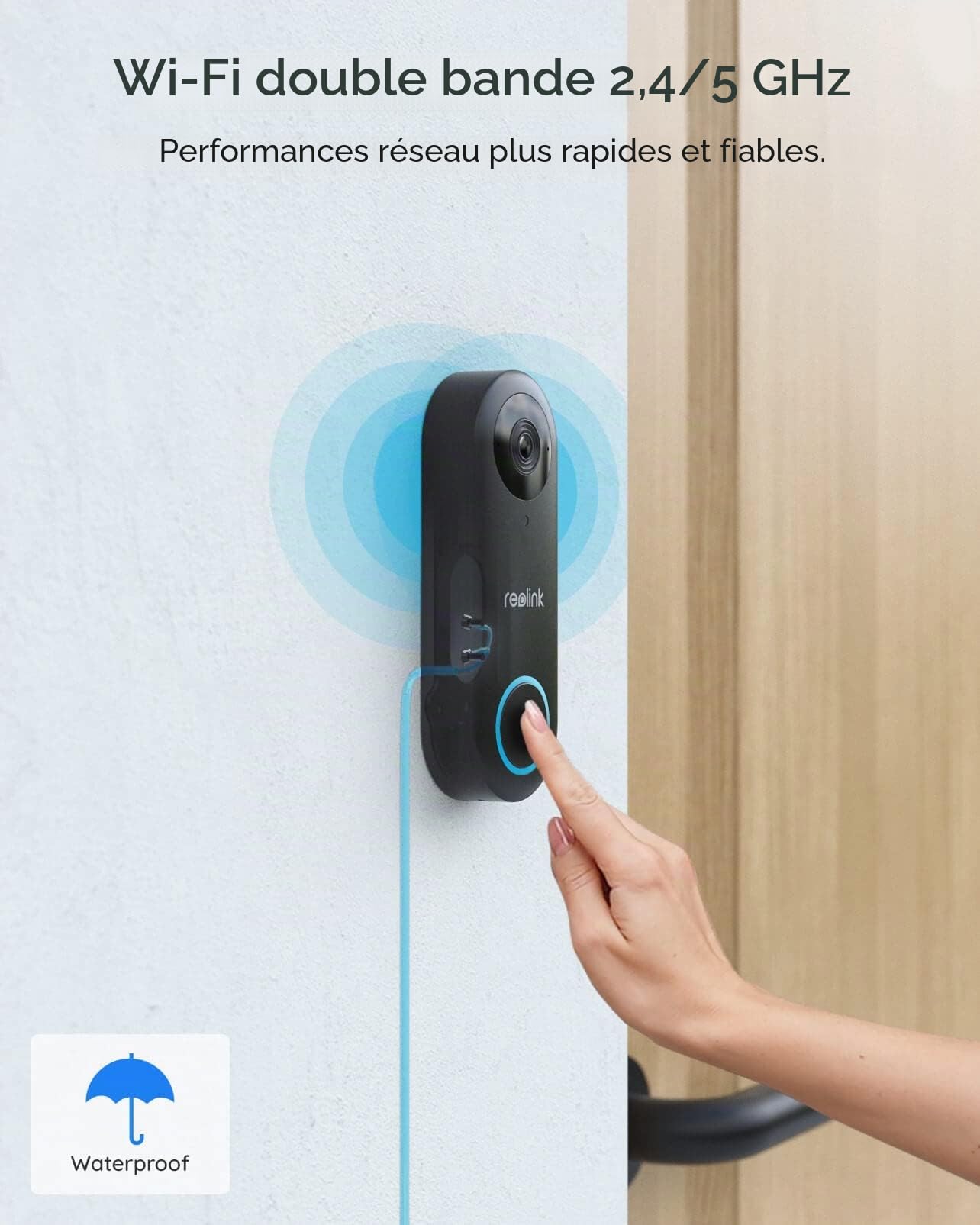 reolink-sonnette-vid-o-filaire-3k-avec-kit-de-carillon-wi-fi-2-4-5-ghz-reconditi image 2