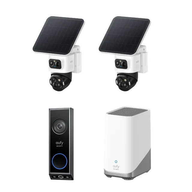 eufy-eufycam-s4-2-pack-sonnette-e340-homebase-3-kit-vid-osurveillance-solaire-2k image 1