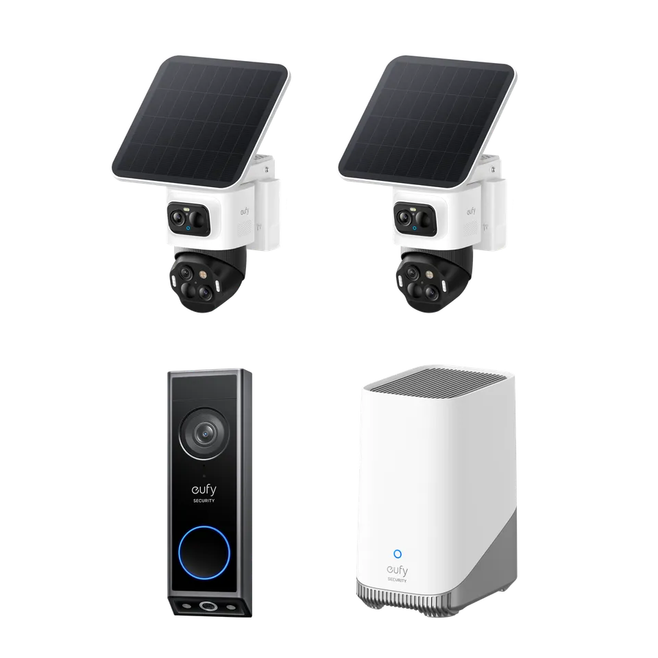 eufy-eufycam-s4-2-pack-sonnette-e340-homebase-3-kit-vid-osurveillance-solaire-2k image 1