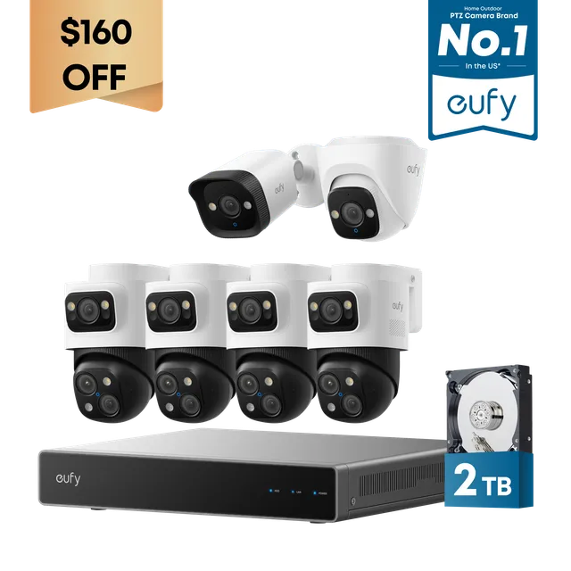 eufy-nvr-poe-s4-max-cam-ra-tourelle-e41-cam-ra-bullet-e40-kit-4k image 1