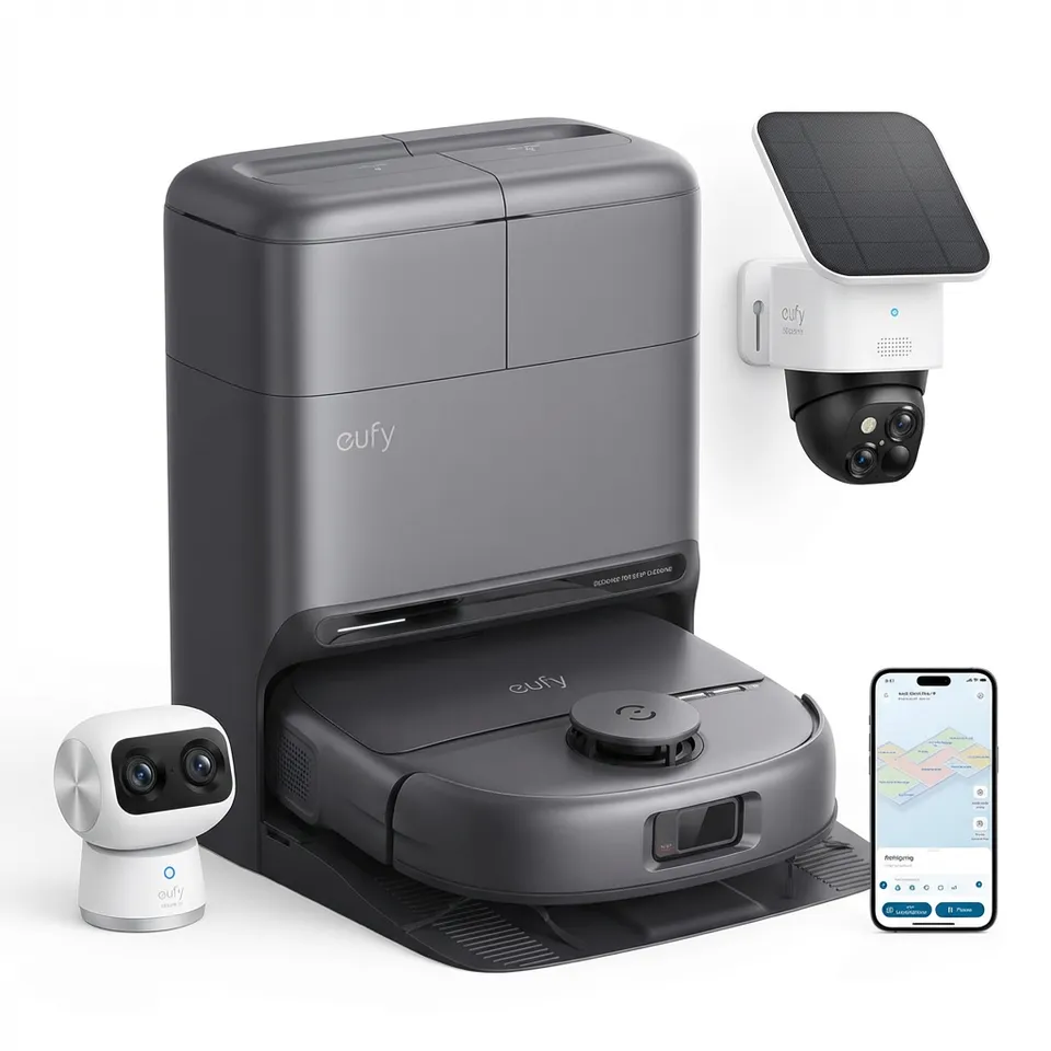 eufy-robot-omni-c28-solocam-s340-indoor-cam-s350-pack-aspiration-et-cam-ras image 1