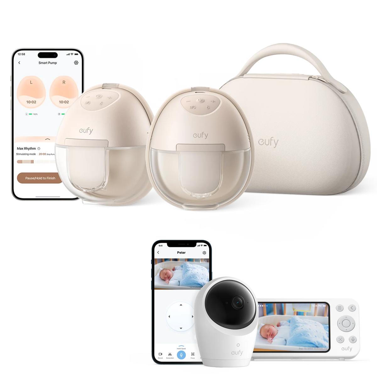 eufy-wearable-breast-pump-s1-pro-babyphone-e20-tire-lait-portable-chauffant-moni image 1