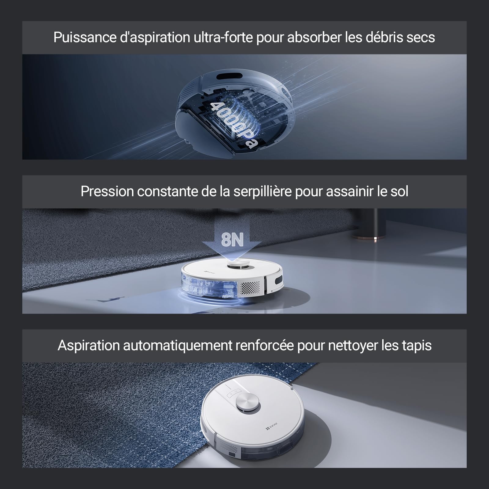 ezviz-re4-robot-aspirateur-laveur-3-en-1-4000-pa-lidar-blanc image 4