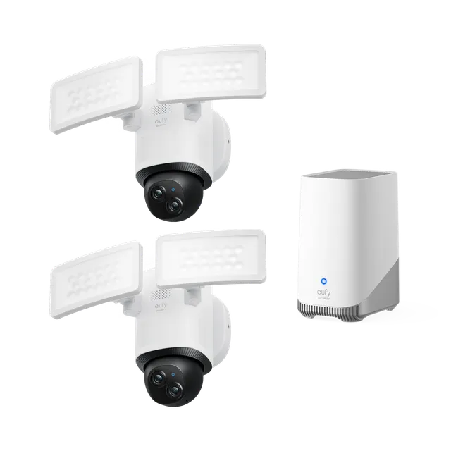eufy-floodlight-camera-e340-pack-2-cam-ras-homebase-s380 image 1