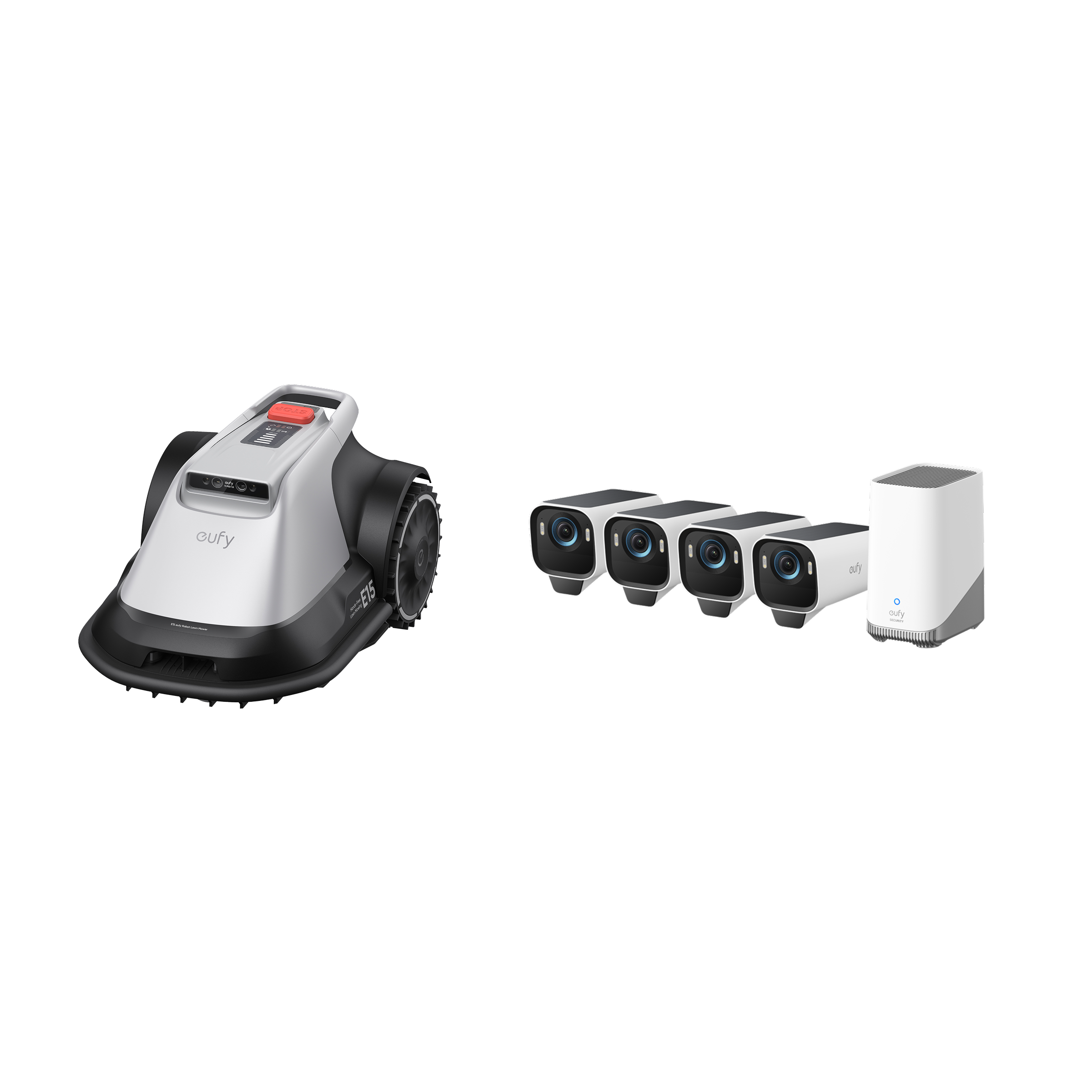 eufy-robot-tondeuse-e15-kit-4-cam-ras-eufycam-s3-pro image 1