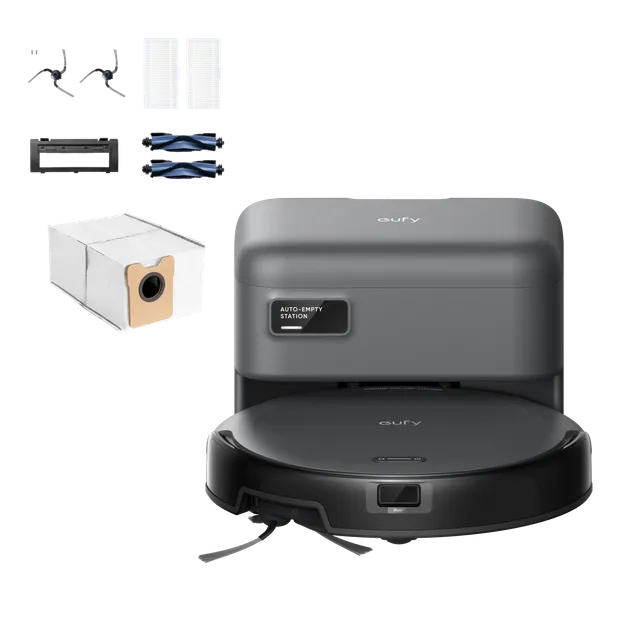 eufy-robot-vacuum-c10-avec-station-auto-vidange-kit-accessoires-et-6-sacs-poussi image 1