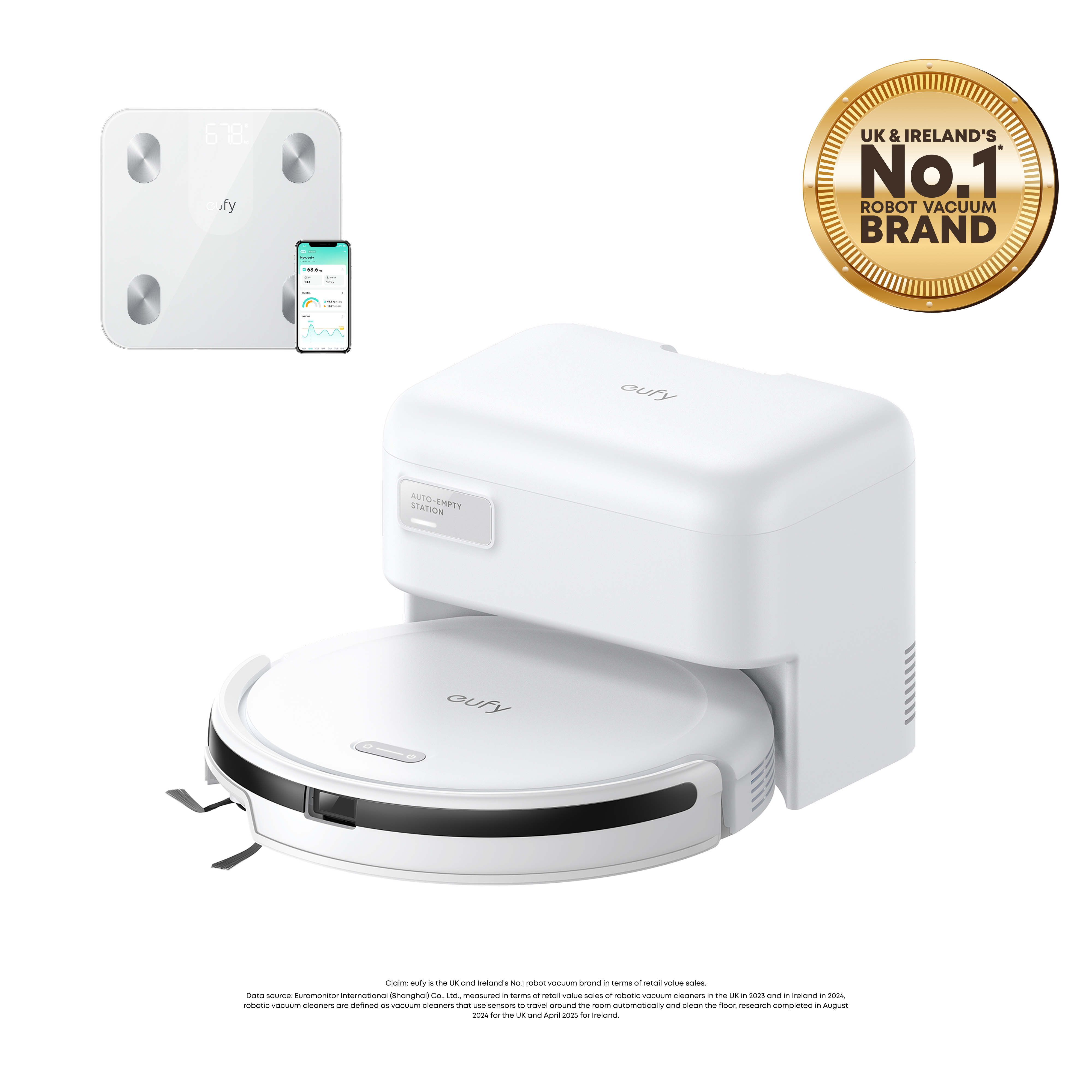 eufy-robot-aspirateur-auto-vidange-c10-balance-connect-e-smart-scale-a1-blanche image 2