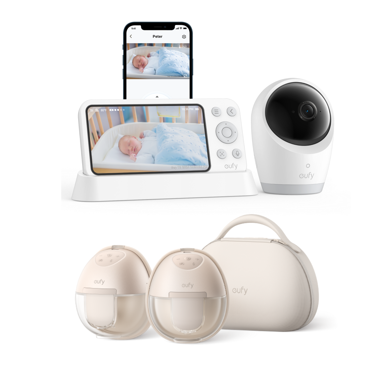 eufy-s1-pro-baby-monitor-e21-pack-tire-lait-portable-chauffant-et-moniteur-b-b image 2
