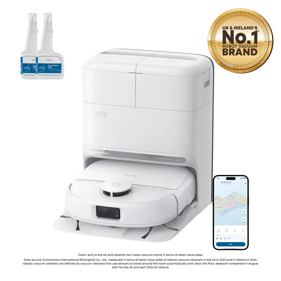 eufy-omni-c28-robot-laveur-et-aspirateur-avec-hydrojet-blanc-2-flacons-de-soluti image 1