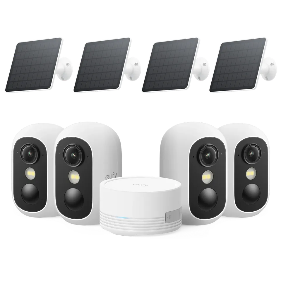 eufycam-c35-kit-4-cam-ras-panneau-solaire-3w-wi-fi-ip67-purecolor-vision image 1
