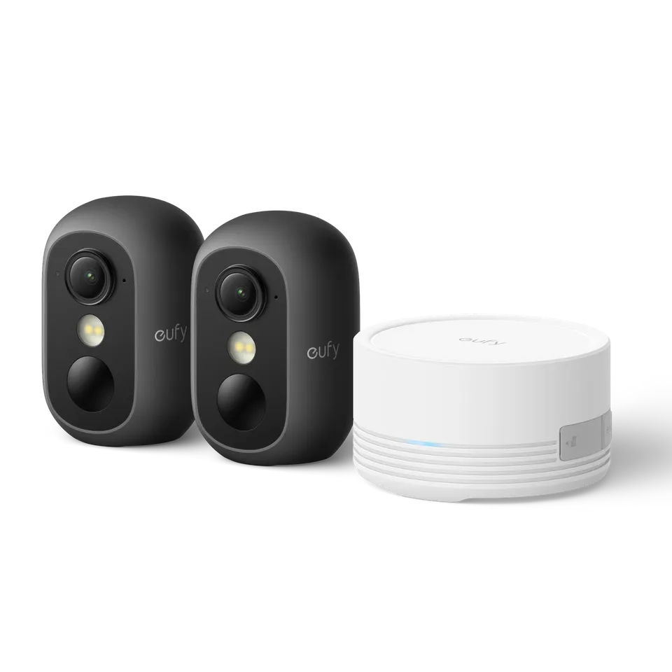 eufy-kit-2-cam-ras-c35-noires-homebase-mini-surveillance-int-rieur-ext-rieur image 1