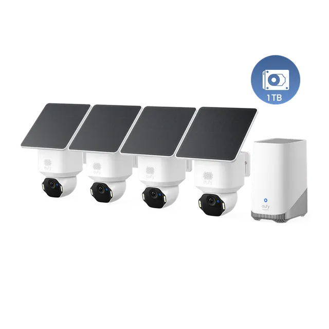 eufy-solocam-e42-pack-4-homebase-s380-disque-dur-1-to-kit-4k-ext-rieur image 1