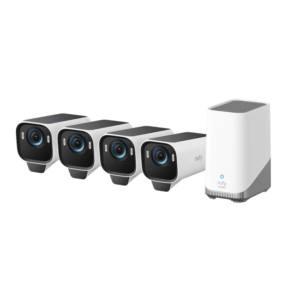 eufy-eufycam-s3-pro-kit-4-cam-ras-ext-rieures-solaires-4k-homebase-3-sans-hdd image 1